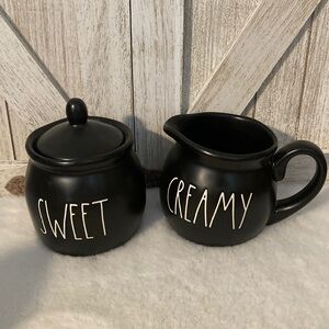Rae Dunn Creamy and Sweet Serve Set in Black